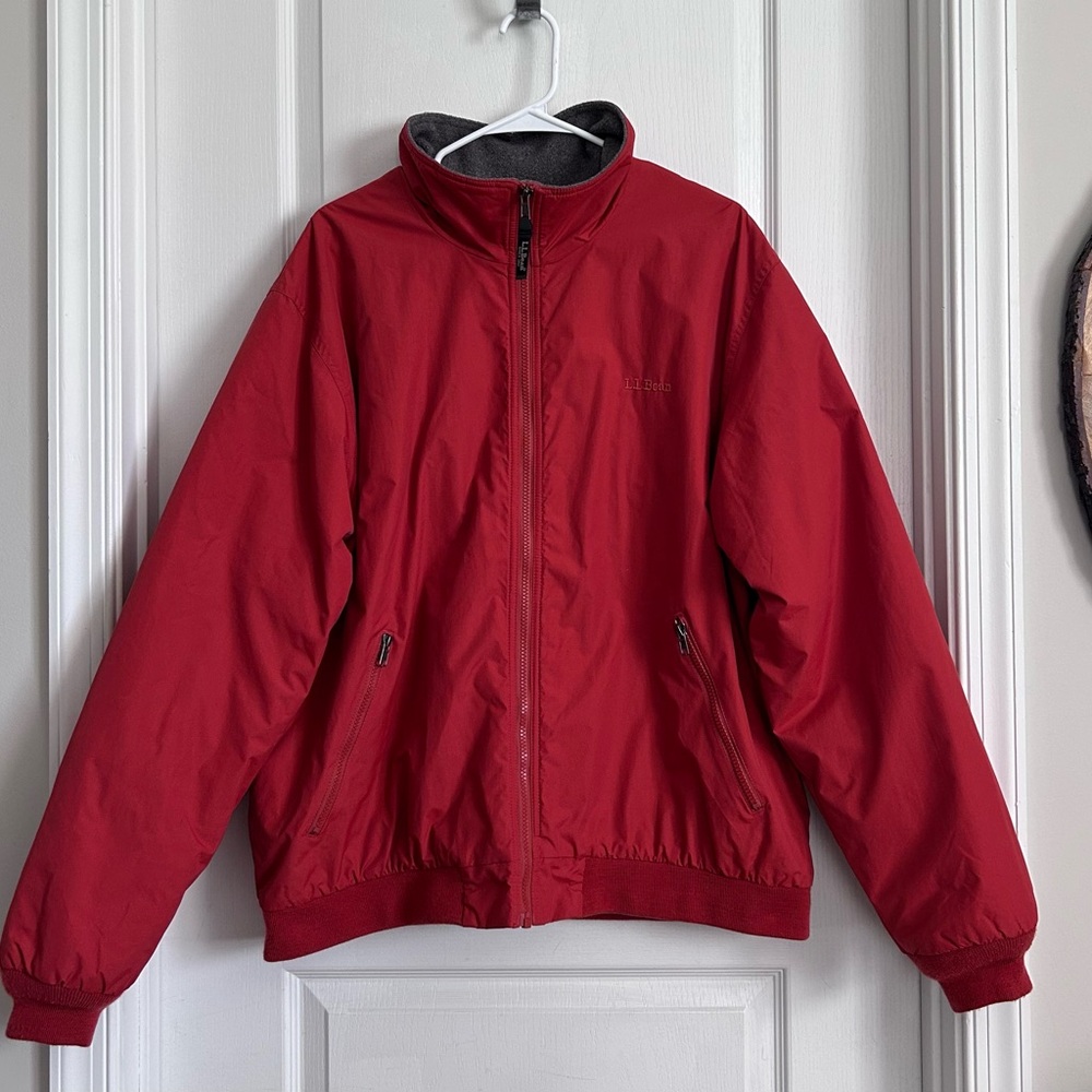 LL Bean VTG Jacket Mens XL Warm Gorpcore Hiking Fleece Lined Orange Chore Coat